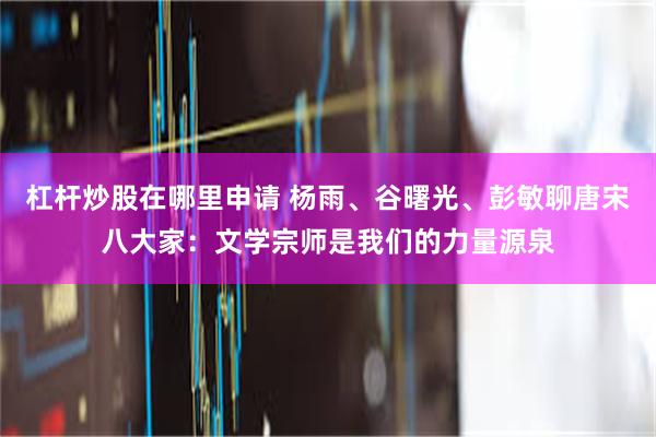 杠杆炒股在哪里申请 杨雨、谷曙光、彭敏聊唐宋八大家：文学宗师是我们的力量源泉