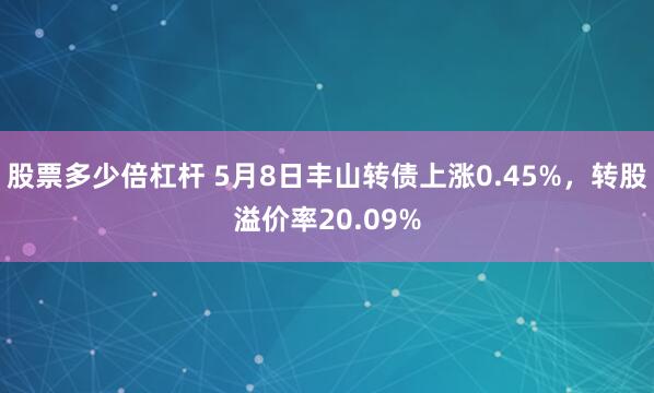 股票多少倍杠杆 5月8日丰山转债上涨0.45%，转股溢价率20.09%