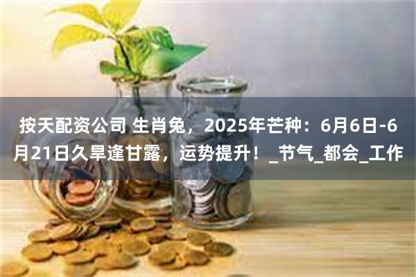 按天配资公司 生肖兔，2025年芒种：6月6日-6月21日久旱逢甘露，运势提升！_节气_都会_工作