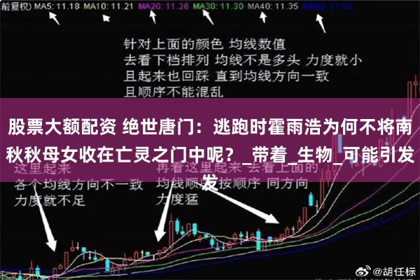 股票大额配资 绝世唐门：逃跑时霍雨浩为何不将南秋秋母女收在亡灵之门中呢？_带着_生物_可能引发