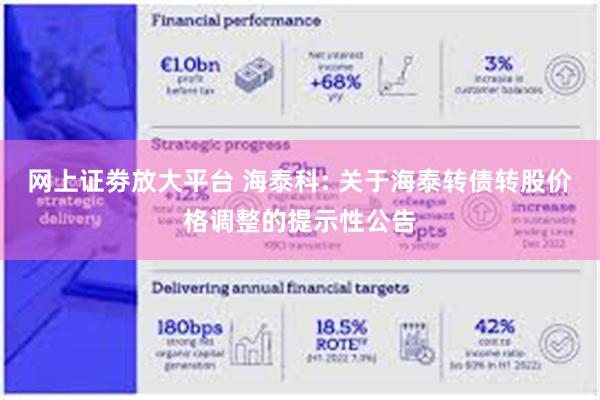 网上证劵放大平台 海泰科: 关于海泰转债转股价格调整的提示性公告