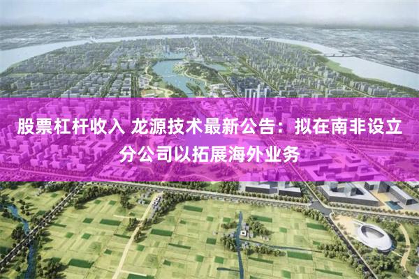 股票杠杆收入 龙源技术最新公告：拟在南非设立分公司以拓展海外业务
