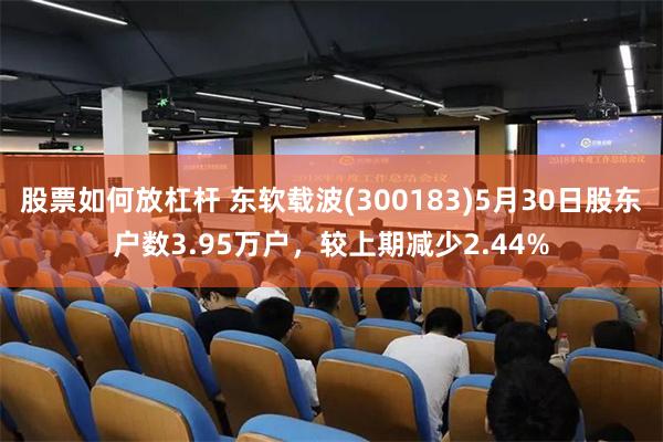 股票如何放杠杆 东软载波(300183)5月30日股东户数3.95万户，较上期减少2.44%