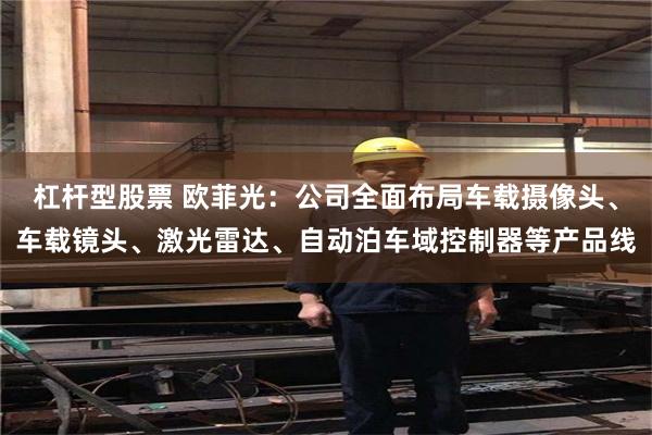 杠杆型股票 欧菲光：公司全面布局车载摄像头、车载镜头、激光雷达、自动泊车域控制器等产品线