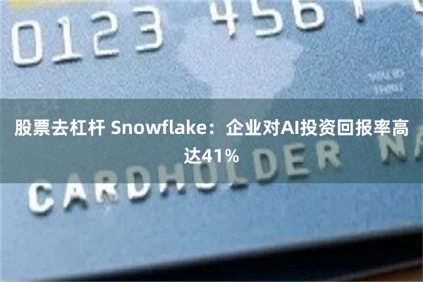 股票去杠杆 Snowflake：企业对AI投资回报率高达41%