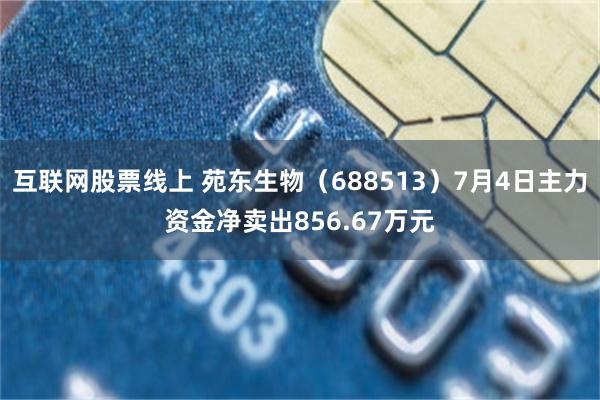 互联网股票线上 苑东生物（688513）7月4日主力资金净卖出856.67万元