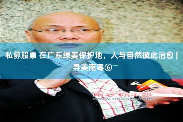私募股票 在广东绿美保护地，人与自然彼此治愈 | 寻美南粤⑥