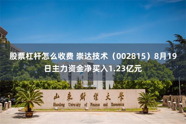 股票杠杆怎么收费 崇达技术（002815）8月19日主力资金净买入1.23亿元
