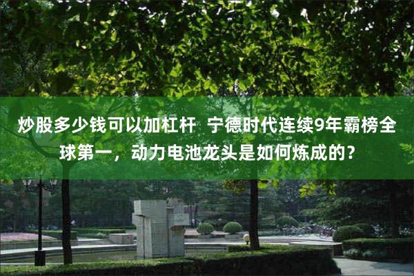 炒股多少钱可以加杠杆  宁德时代连续9年霸榜全球第一，动力电池龙头是如何炼成的？