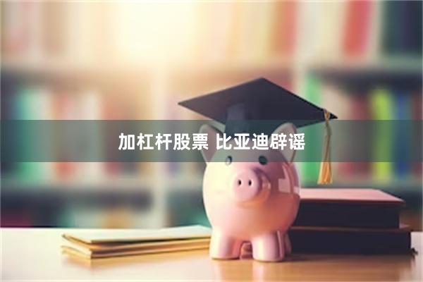 加杠杆股票 比亚迪辟谣