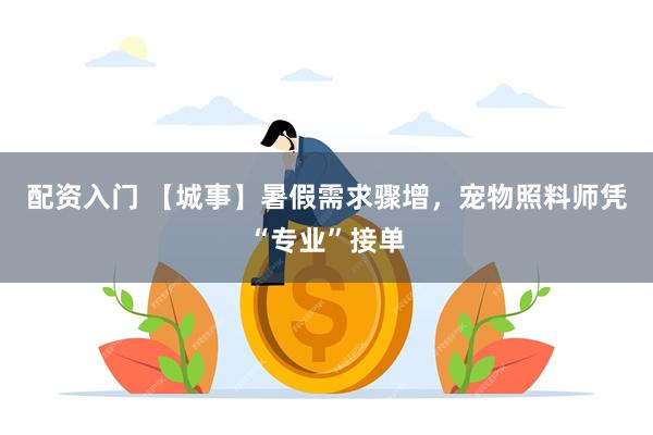配资入门 【城事】暑假需求骤增，宠物照料师凭“专业”接单