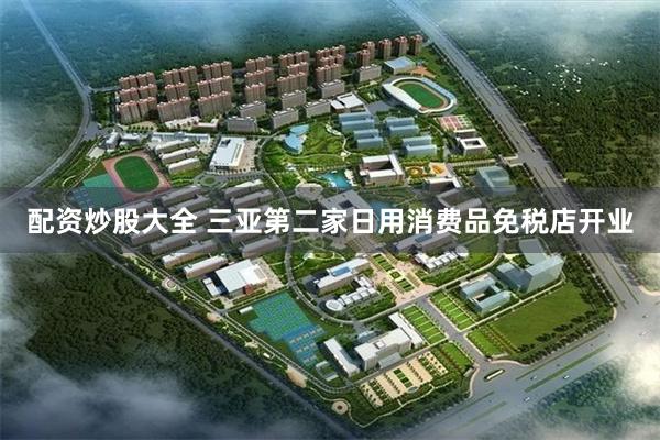 配资炒股大全 三亚第二家日用消费品免税店开业
