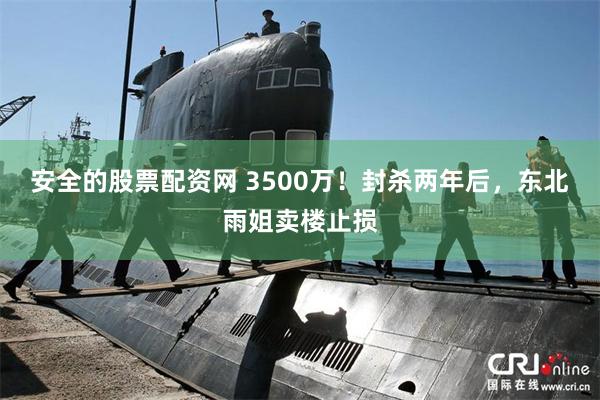 安全的股票配资网 3500万！封杀两年后，东北雨姐卖楼止损