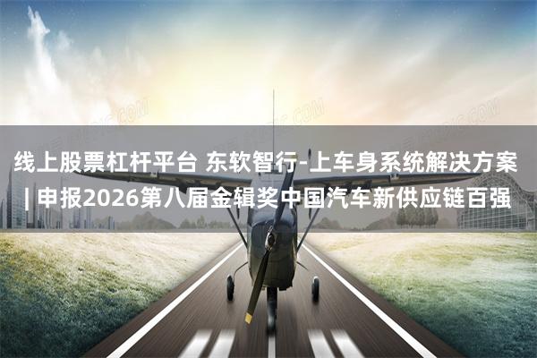线上股票杠杆平台 东软智行-上车身系统解决方案 | 申报2026第八届金辑奖中国汽车新供应链百强