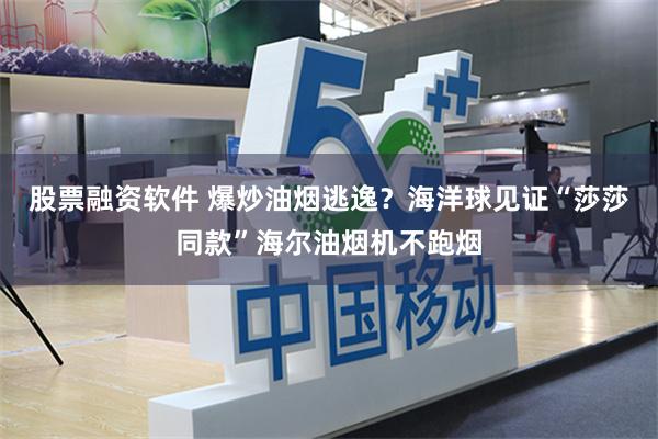 股票融资软件 爆炒油烟逃逸?海洋球见证“莎莎同款”海尔油烟机不跑烟
